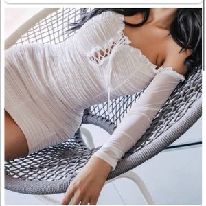 FASHIONNOVA MAURA WHITE MESH DRESS